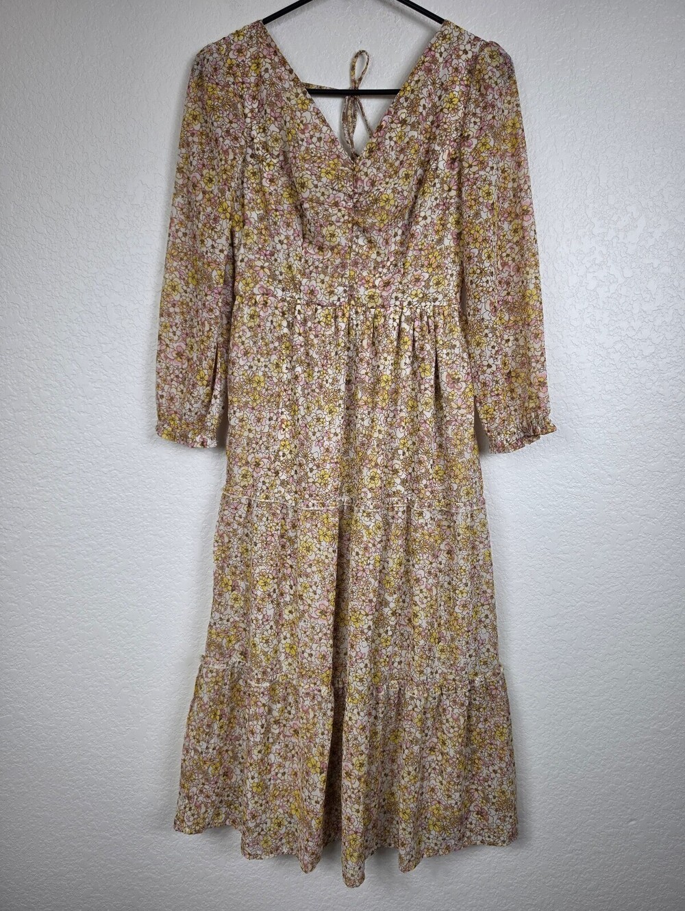 Anthropologie Sincerely Jules Floral Long Sleeve Midi Dress